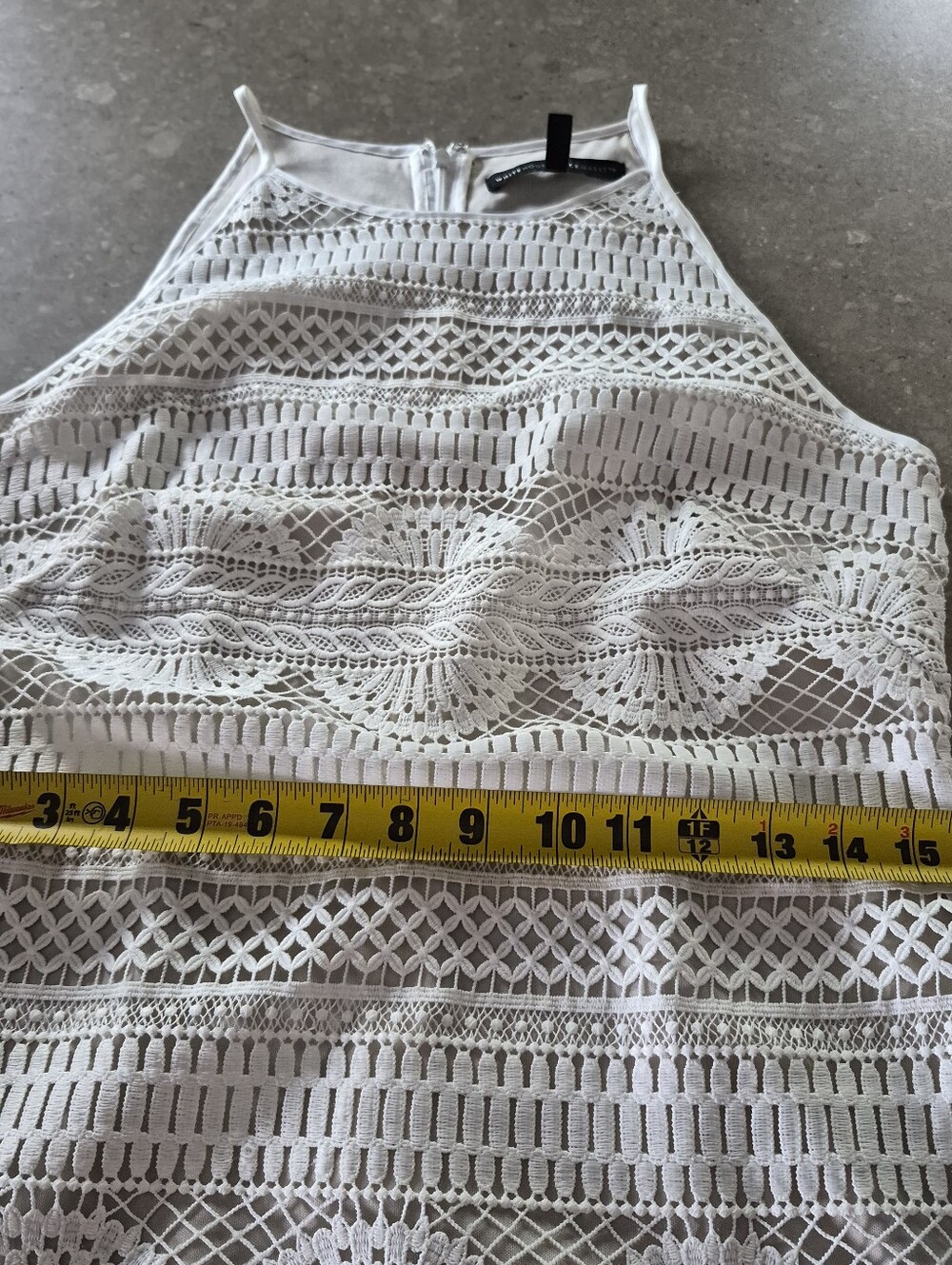 White House Black Market Crochet Dress Womens Size 6 Off White Beige Cream - Picture 7 of 14